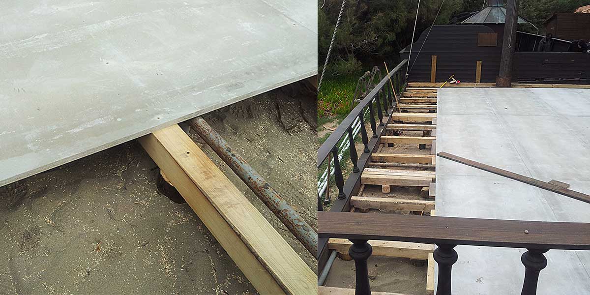 Massetto a secco su legno
