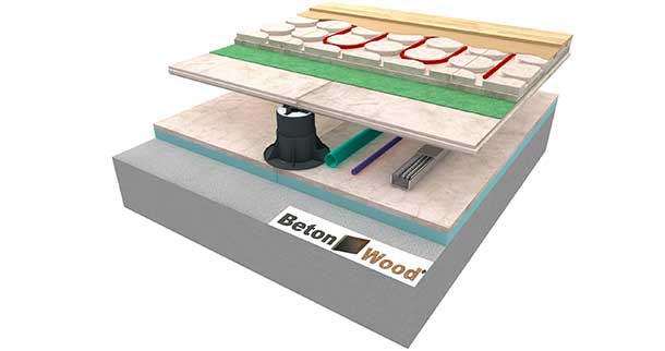 Solaio radiante sopraelevato su BetonWood TG e BetonStyr